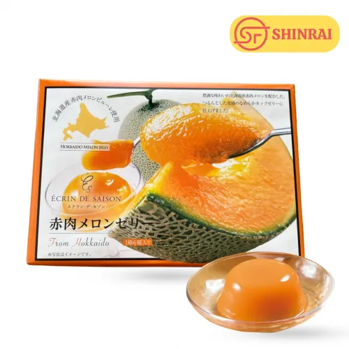 Thạch Dưa Lưới Ruột Đỏ Hokkaido - Hộp 6 cái | Quà tặng Nhật Bản cao cấp
